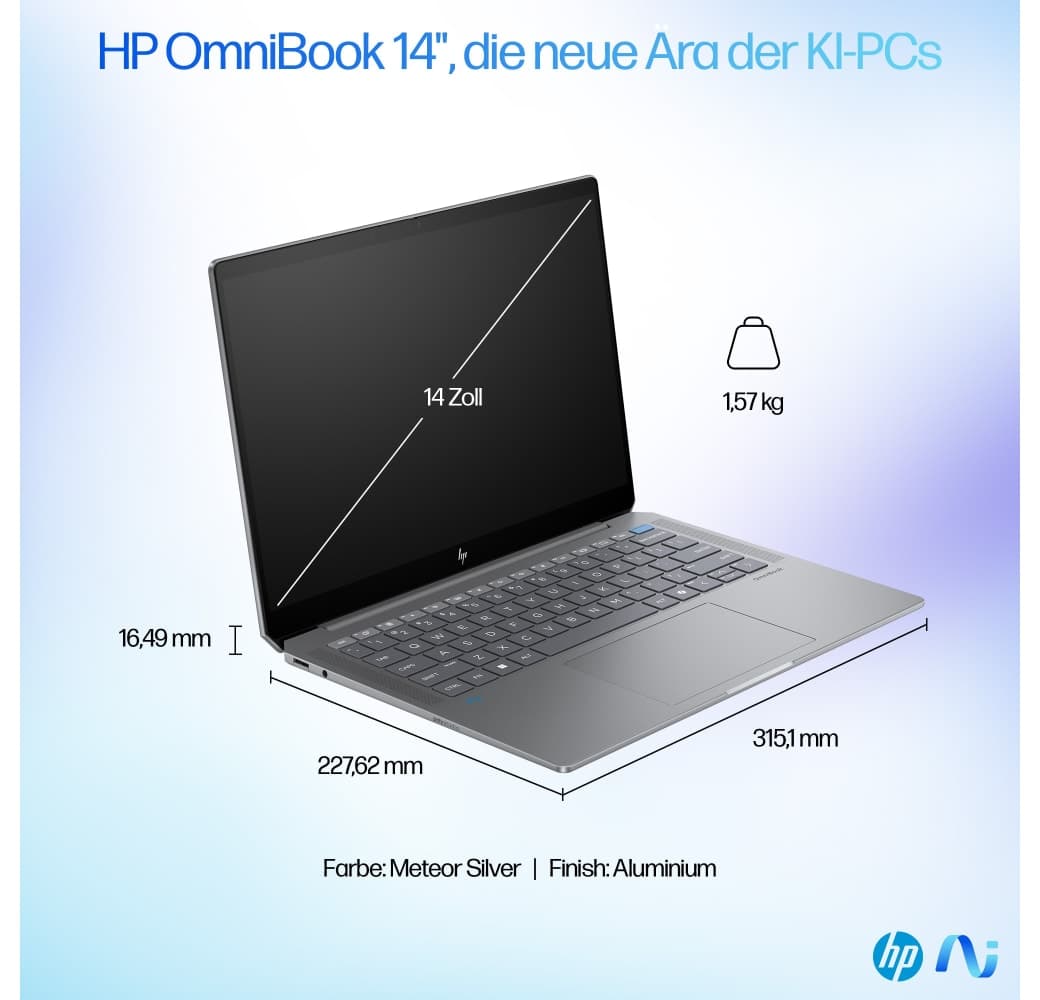 Grey HP OmniBook Ultra 14-fd0097ng Laptop - AMD Ryzen™ 9 AI HX 375 - 32GB - 1TB SSD - AMD AMD Radeon 890M.7