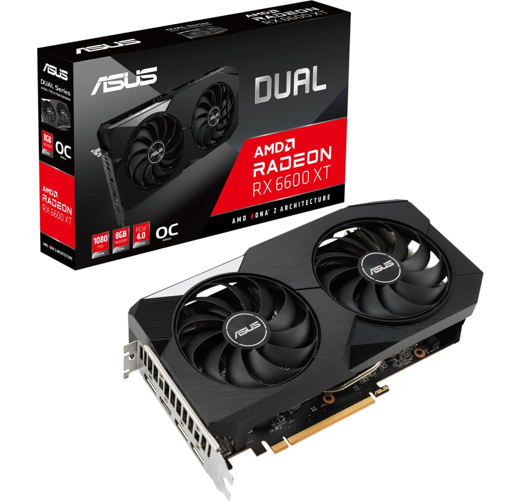 Black Asus Dual Radeon™ RX 6600XT Graphics Card.7