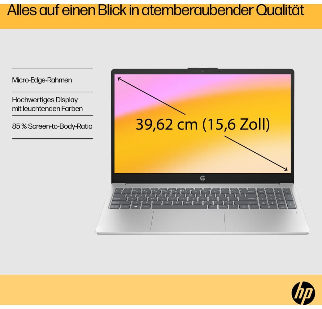 Natural Silver HP 15-fc0052ng Laptop - AMD Ryzen™ 5 7520U - 16 GB - 1 TB SSD - AMD Radeon™ Grafik - Deutsch (QWERTZ).5