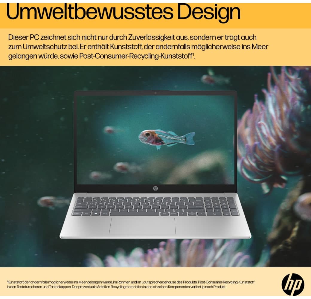 Natural Silver HP 15-fc0052ng Laptop - AMD Ryzen™ 5 7520U - 16 GB - 1 TB SSD - AMD Radeon™ Grafik - Deutsch (QWERTZ).7