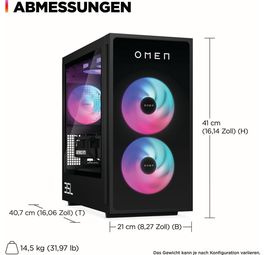 Negro HP OMEN 35L GT16-0064ng Gaming Desktop - Intel® Core™ Ultra 7-265F - 32GB - 1TB SSD - NVIDIA® GeForce® RTX™ 5070.12