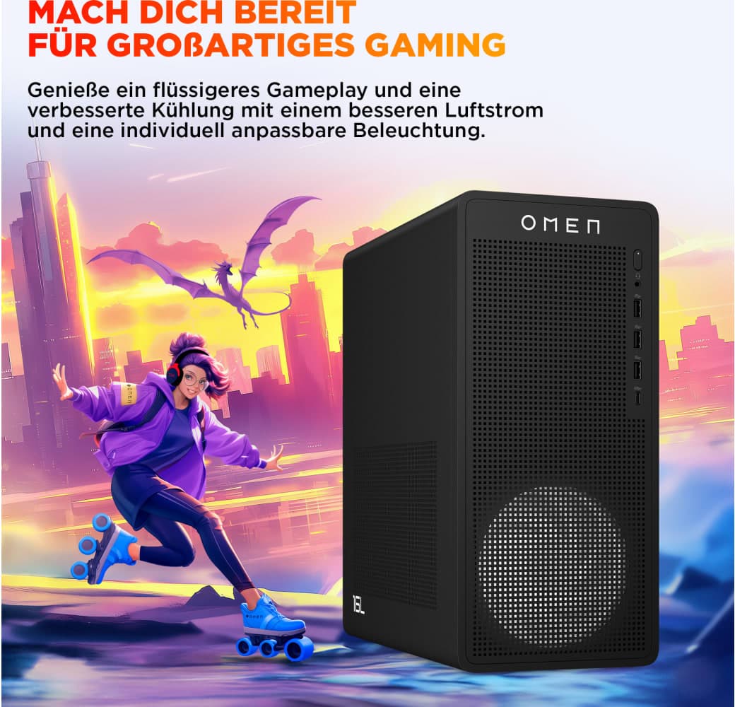 Schwarz HP OMEN 16L TG03-0278ng Gaming Desktop - Intel® Core™ i7-14700 - 32GB - 1TB SSD - NVIDIA® GeForce® RTX™ 5060 Ti.6