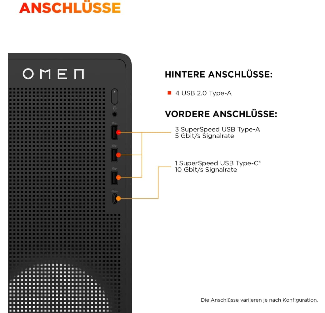 Schwarz HP OMEN 16L TG03-0278ng Gaming Desktop - Intel® Core™ i7-14700 - 32GB - 1TB SSD - NVIDIA® GeForce® RTX™ 5060 Ti.11