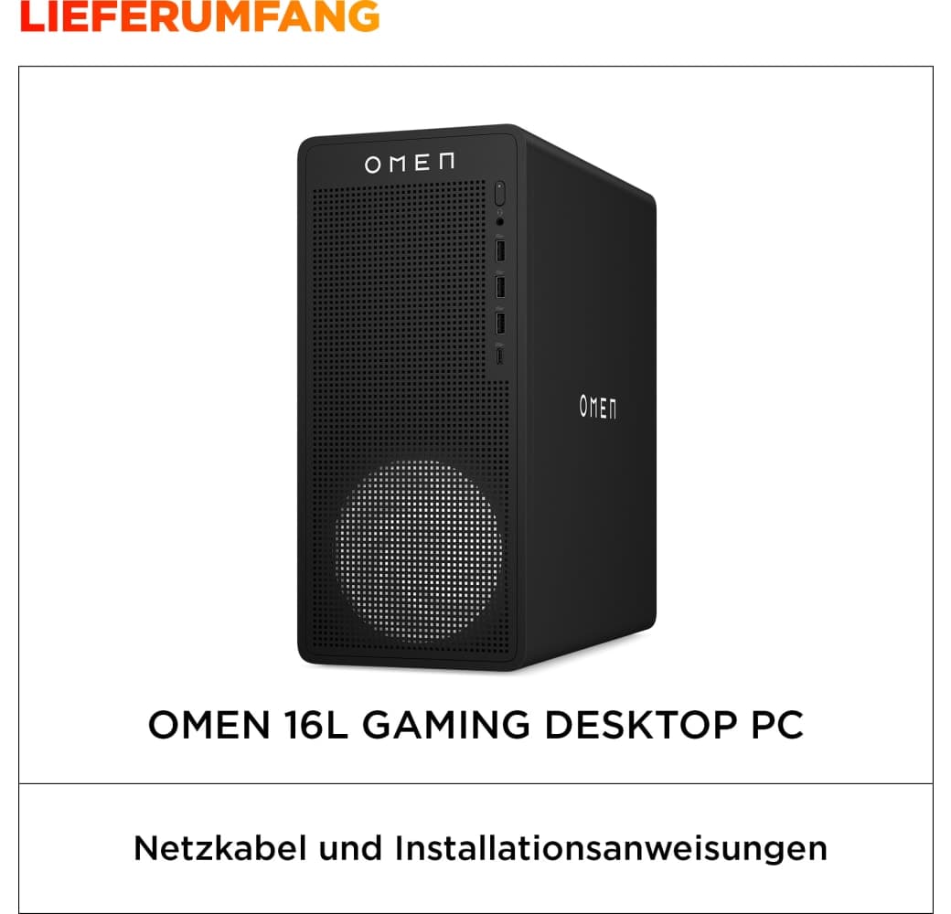 Schwarz HP OMEN 16L TG03-0278ng Gaming Desktop - Intel® Core™ i7-14700 - 32GB - 1TB SSD - NVIDIA® GeForce® RTX™ 5060 Ti.12