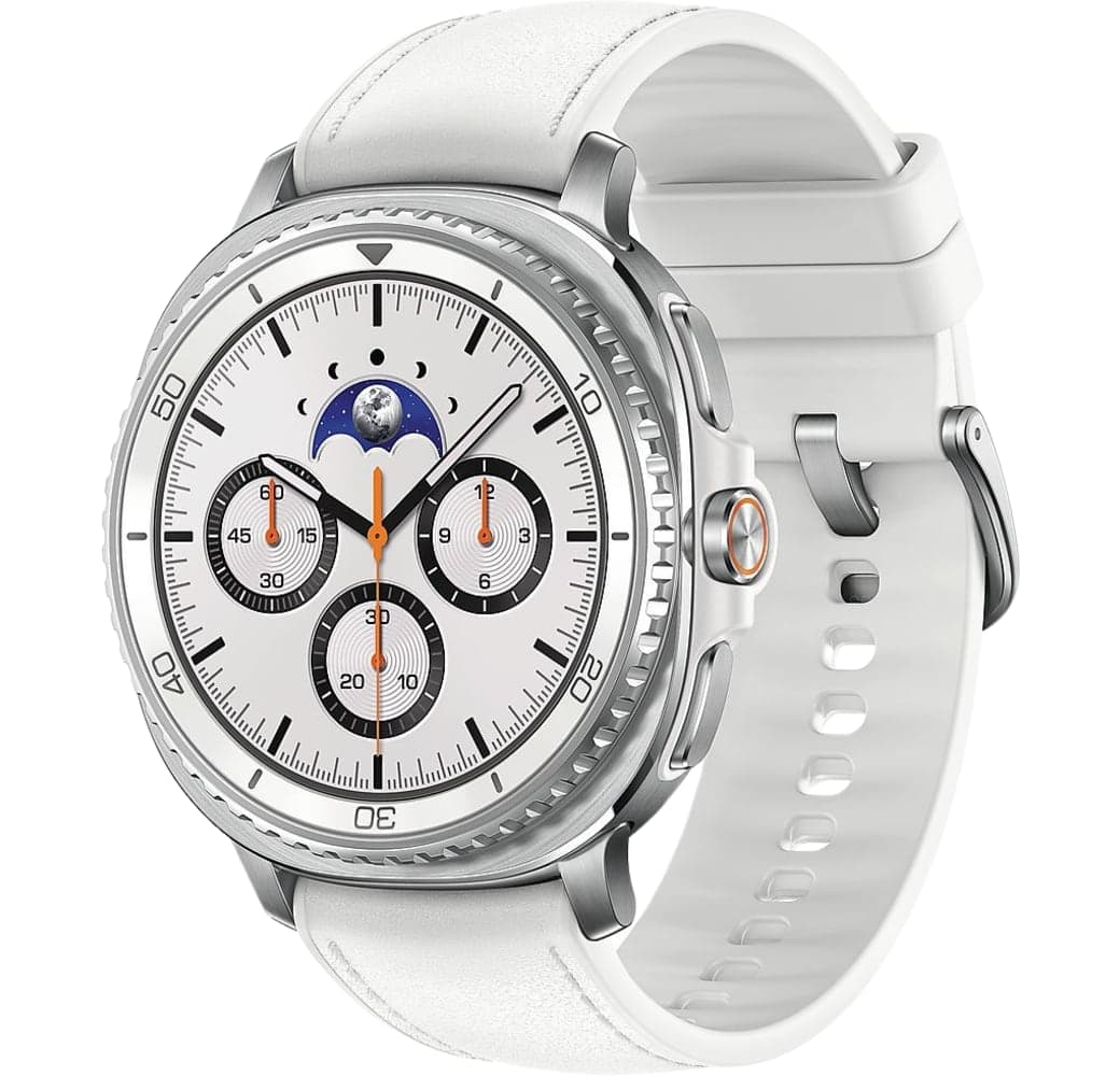 White Samsung Galaxy Watch8 Classic Smartwatch, Stainless Steel Case, 46mm.1