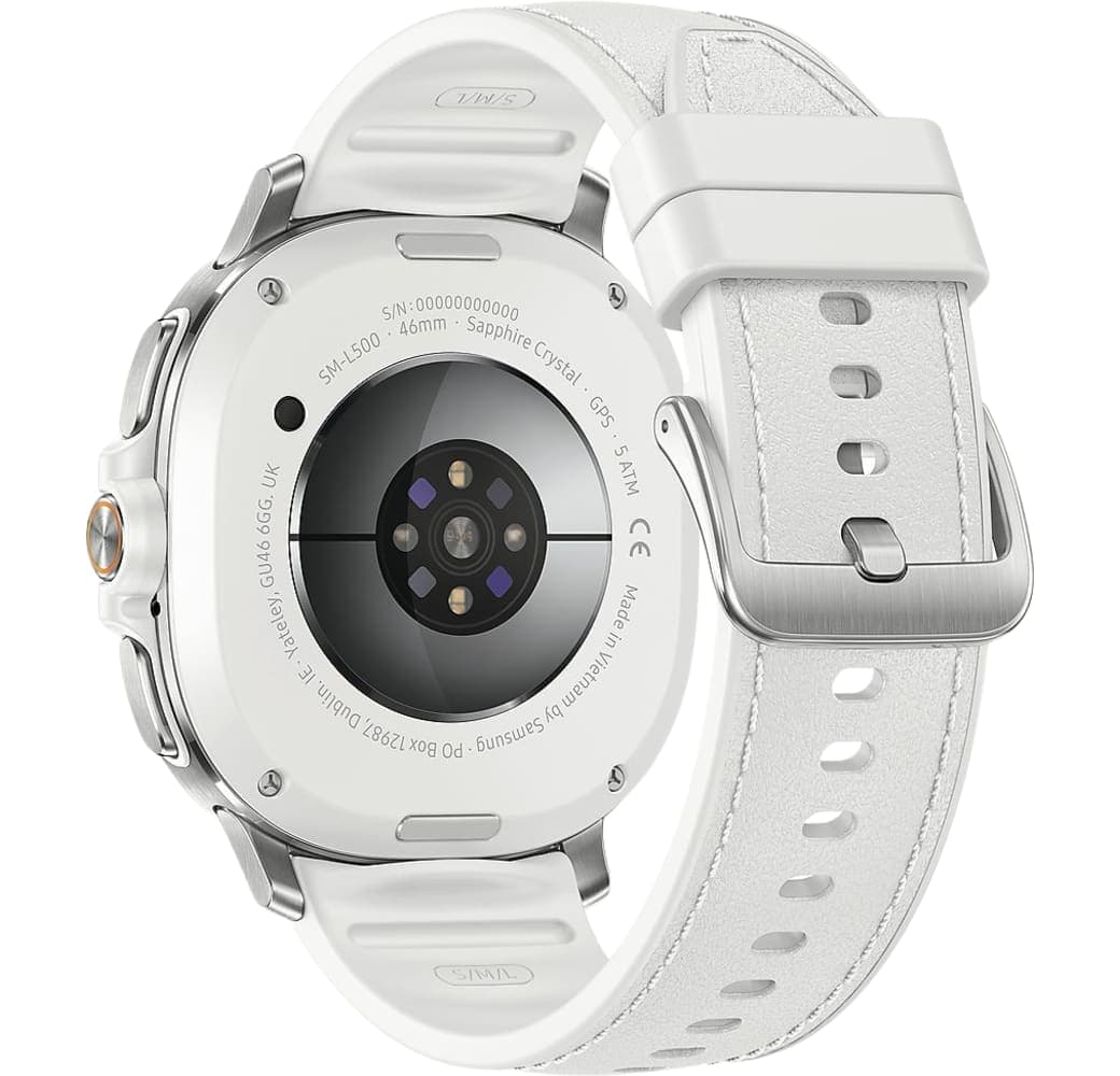 White Samsung Galaxy Watch8 Classic Smartwatch, Stainless Steel Case, 46mm.3