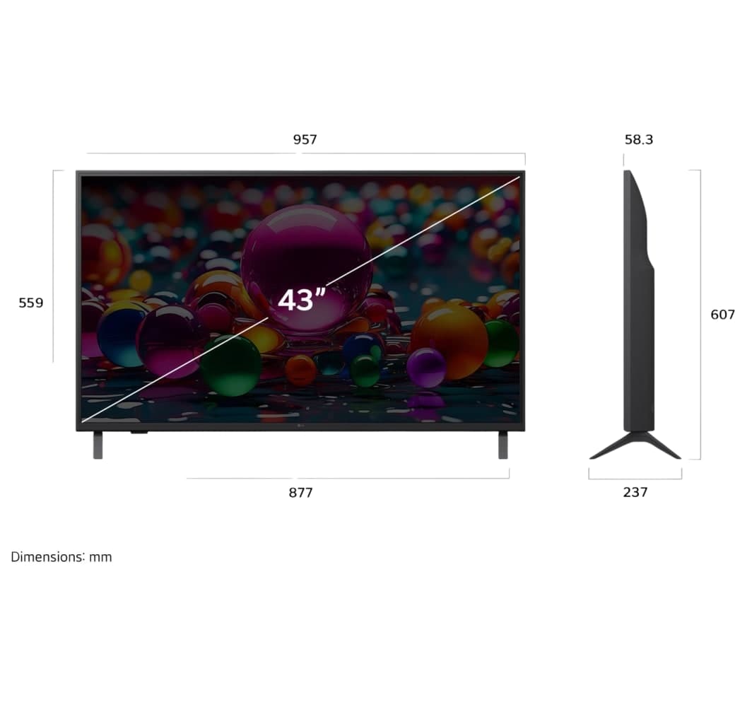 Black LG 43UA75006LA.AEUD - TV 43" 4K.4