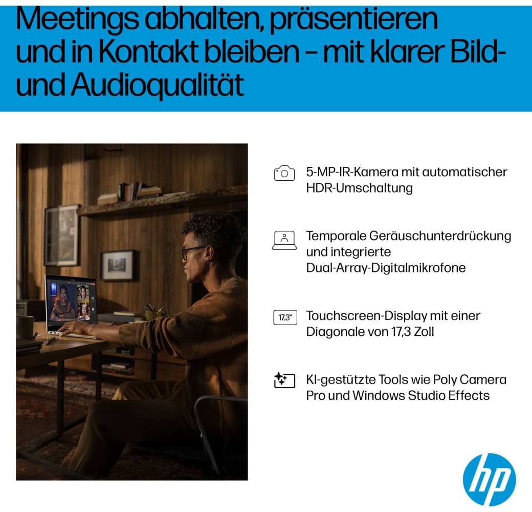 Glacier Silver HP OmniBook 7 17-dc0054ng Laptop - Intel® Core™ Ultra 5-226V - 16GB - 512GB SSD - Intel® Intel Arc Graphics.6