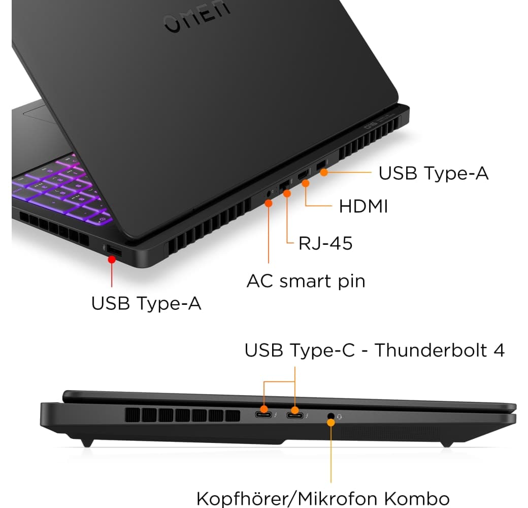 Shadow Black HP OMEN MAX 16-ah0073ng Gaming Laptop - Intel® Core™ Ultra 7-255HX - 32GB - 2TB SSD - NVIDIA® GeForce® RTX™ 5070 Ti.8