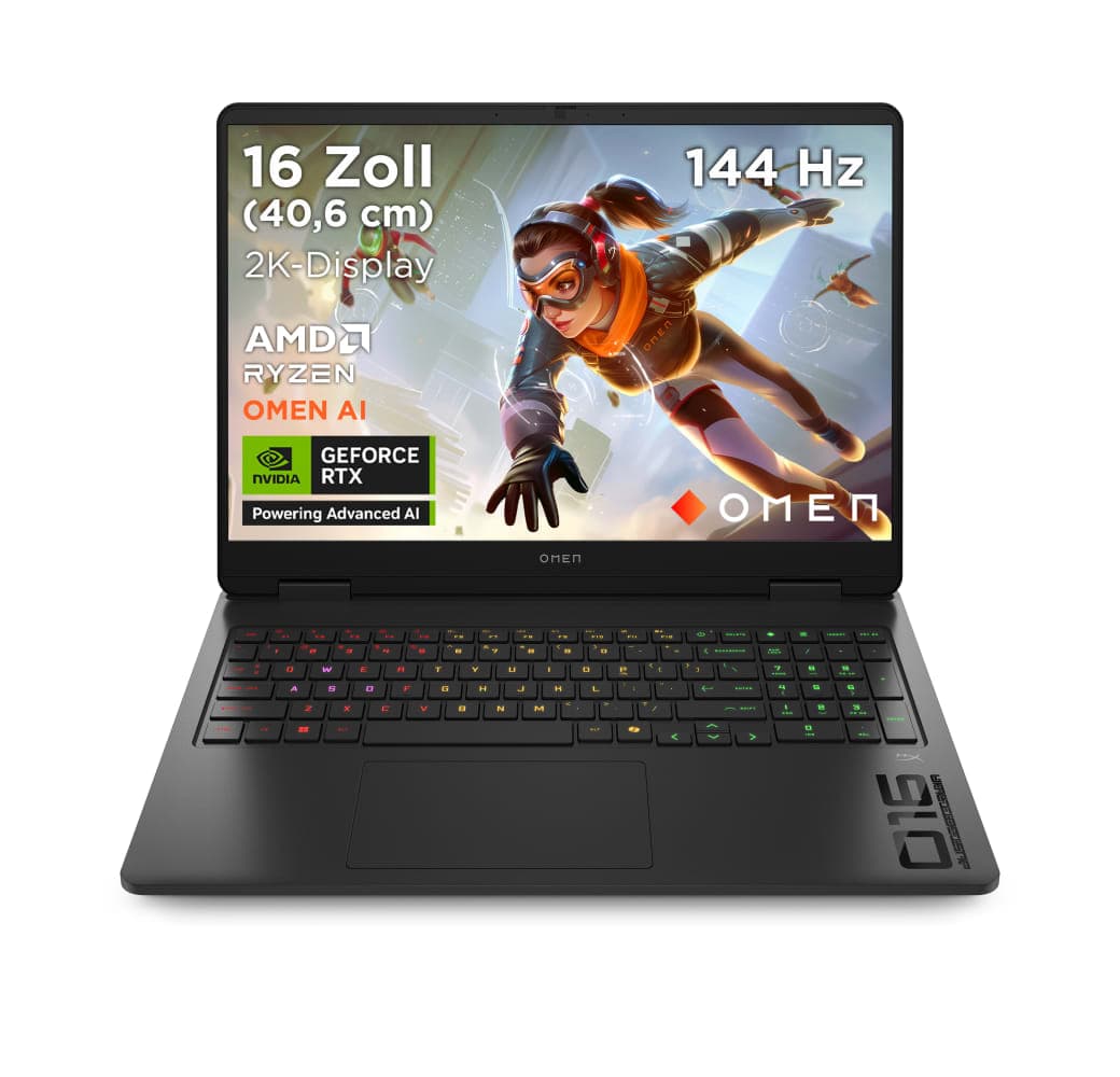Black HP Omen 16 16-ap0091ng Gaming Notebook - AMD Ryzen™ 9 8940HX - 16GB - 1TB SSD - NVIDIA® GeForce® RTX™ 5060.1
