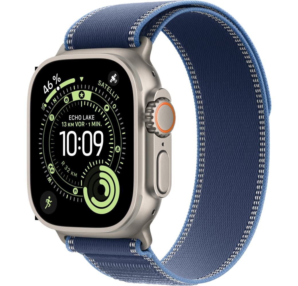 Blue/Bright Blue Apple Watch Ultra 3 GPS + Cellular, Titanium Case, Trail Loop, 49mm.1