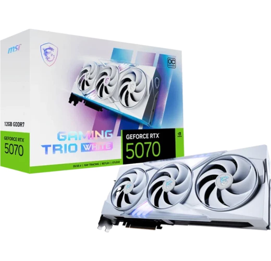 White MSI GeForce RTX 5070 12G GAMING TRIO OC Graphics Card.1