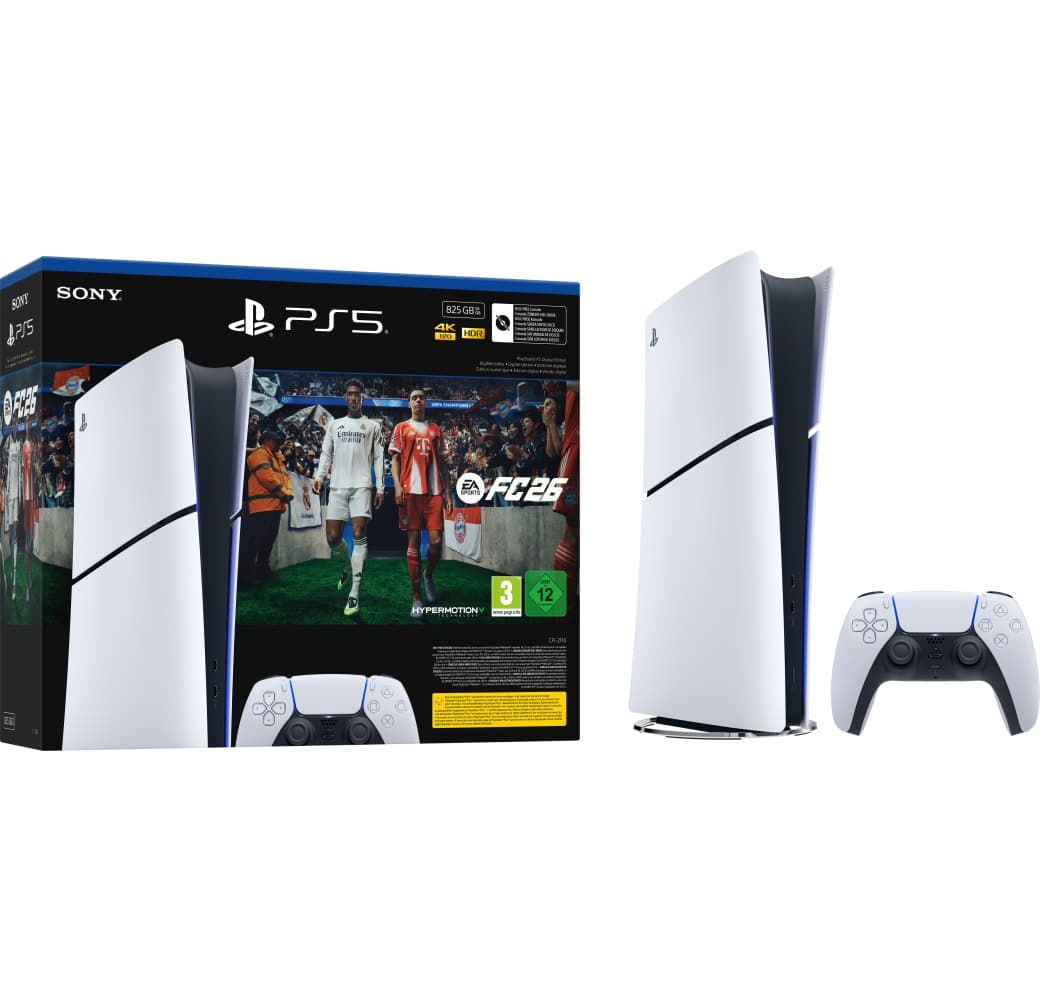 White Sony PlayStation 5 Slim Digital Edition + FC 26 Game Bundle.2
