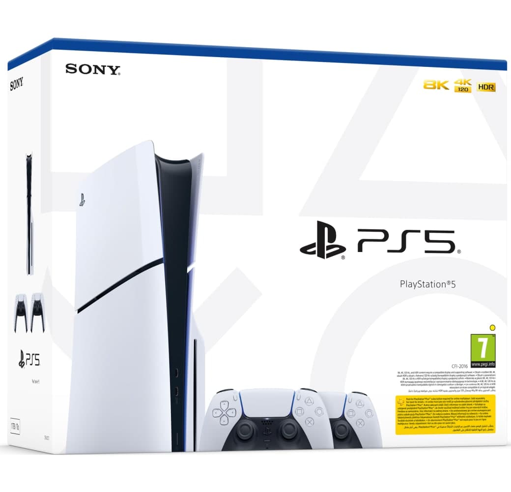 White SONY PlayStation®5 with Disc Drive - 2x DualSense® Wireless-Controller Bundle.1