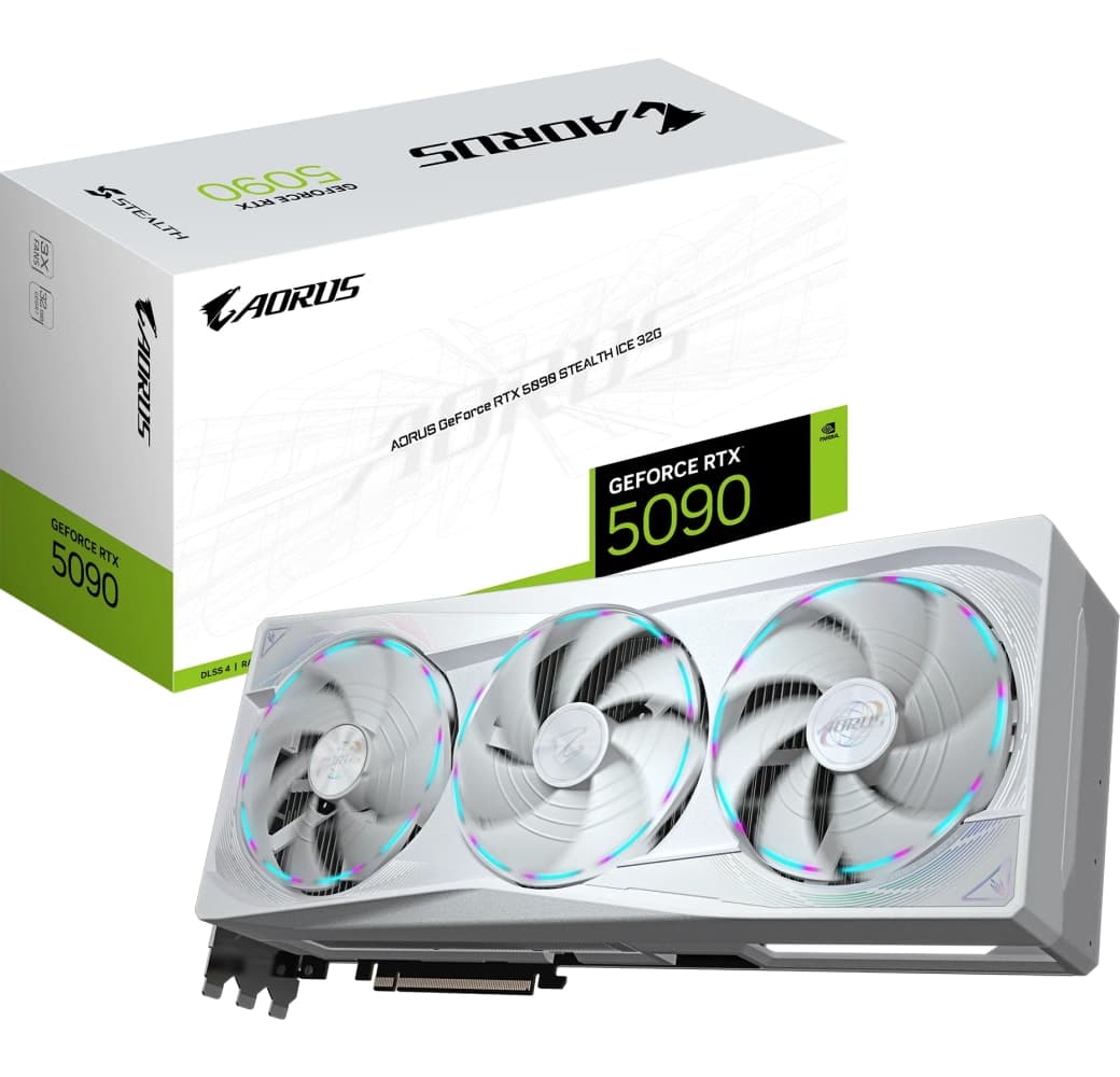 Black Gigabyte GeForce RTX 5090 AORUS Stealth ICE 32GB GDDR7 grafische kaart.1