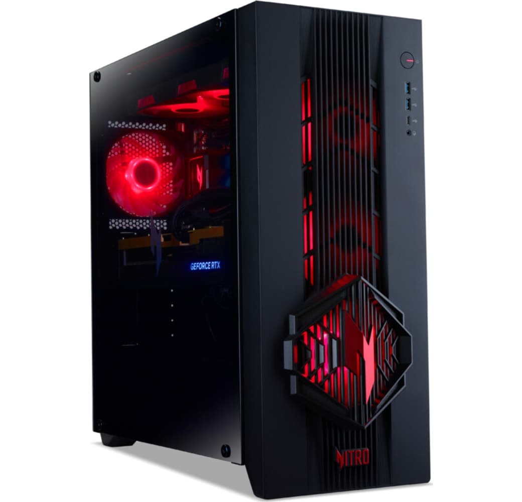 Black Acer Nitro 70 AMD (N70X3D-100) Gaming Desktop - AMD Ryzen™ 7 9800X3D - 32GB - 1TB SSD - NVIDIA® GeForce® RTX™ 5070 -.1