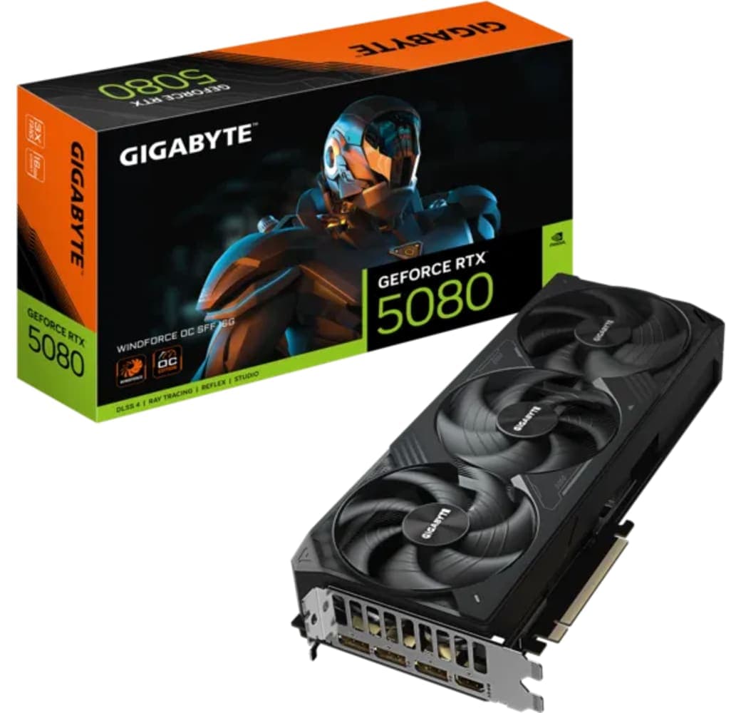 Black Gigabyte GeForce RTX 5080 Windforce OC 16GB GDDR7 Graphics Card.1
