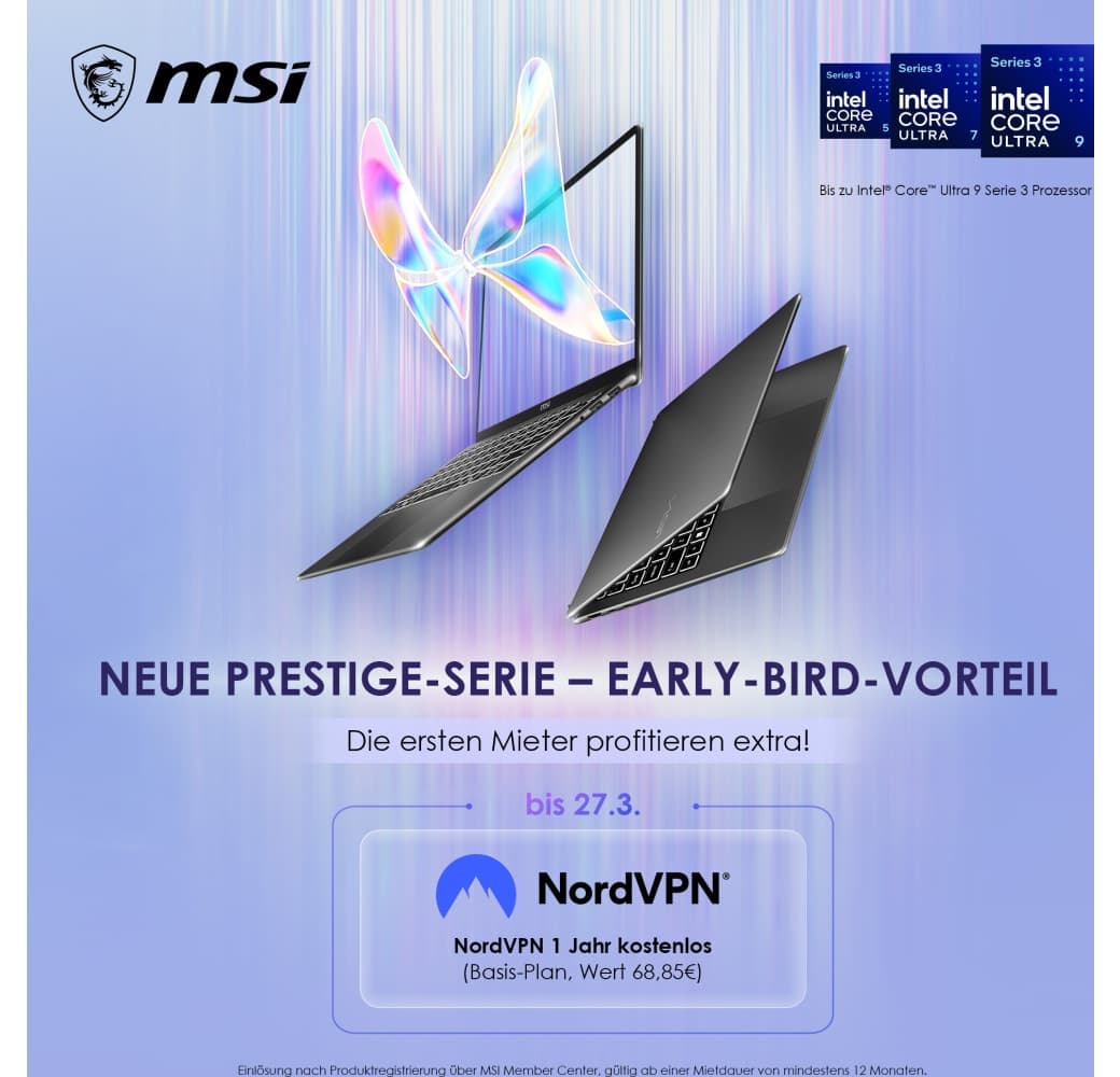 Black MSI Prestige 16 AI+ C3MG071 Laptop - Intel® Core™ Ultra 7-355H - 32GB - 1TB SSD - Intel® Intel Arc Graphics - German (QWERTZ).13