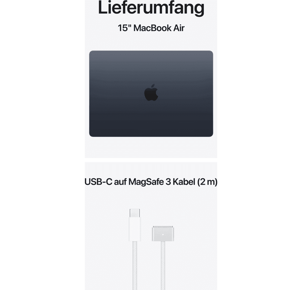 Midnight Apple MacBook Air 15" Laptop - Apple M5 - 16GB - 512GB SSD - Apple 10-core - German (QWERTZ).6