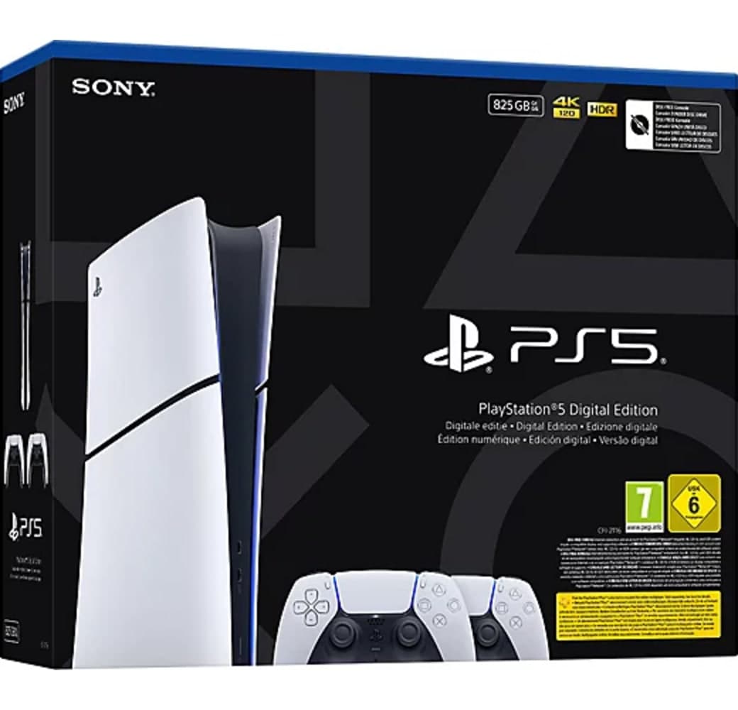 White Sony PlayStation 5 Slim Digital - 2x DualSense® Wireless-Controller Bundle.2