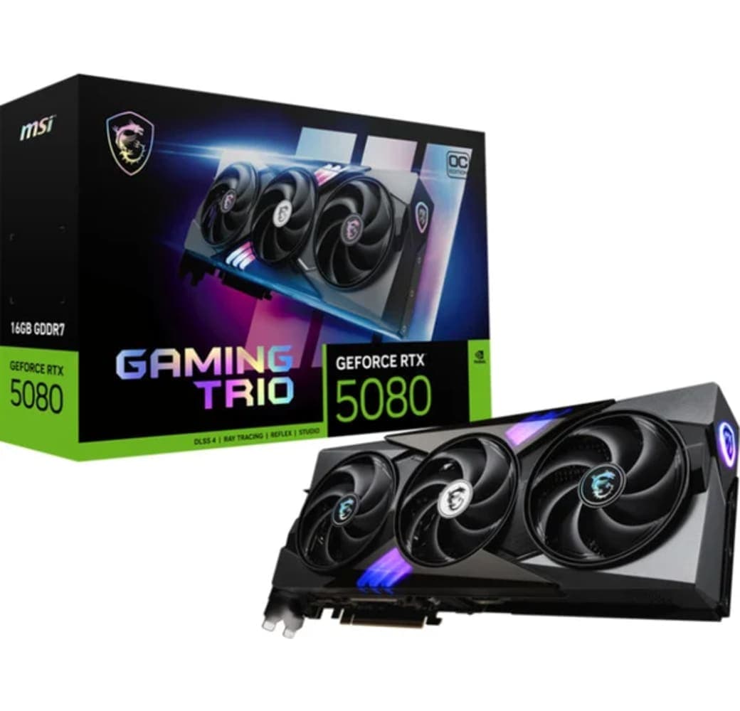 Black MSI GeForce RTX 5080 16G GAMING TRIO OC Graphic Card.1