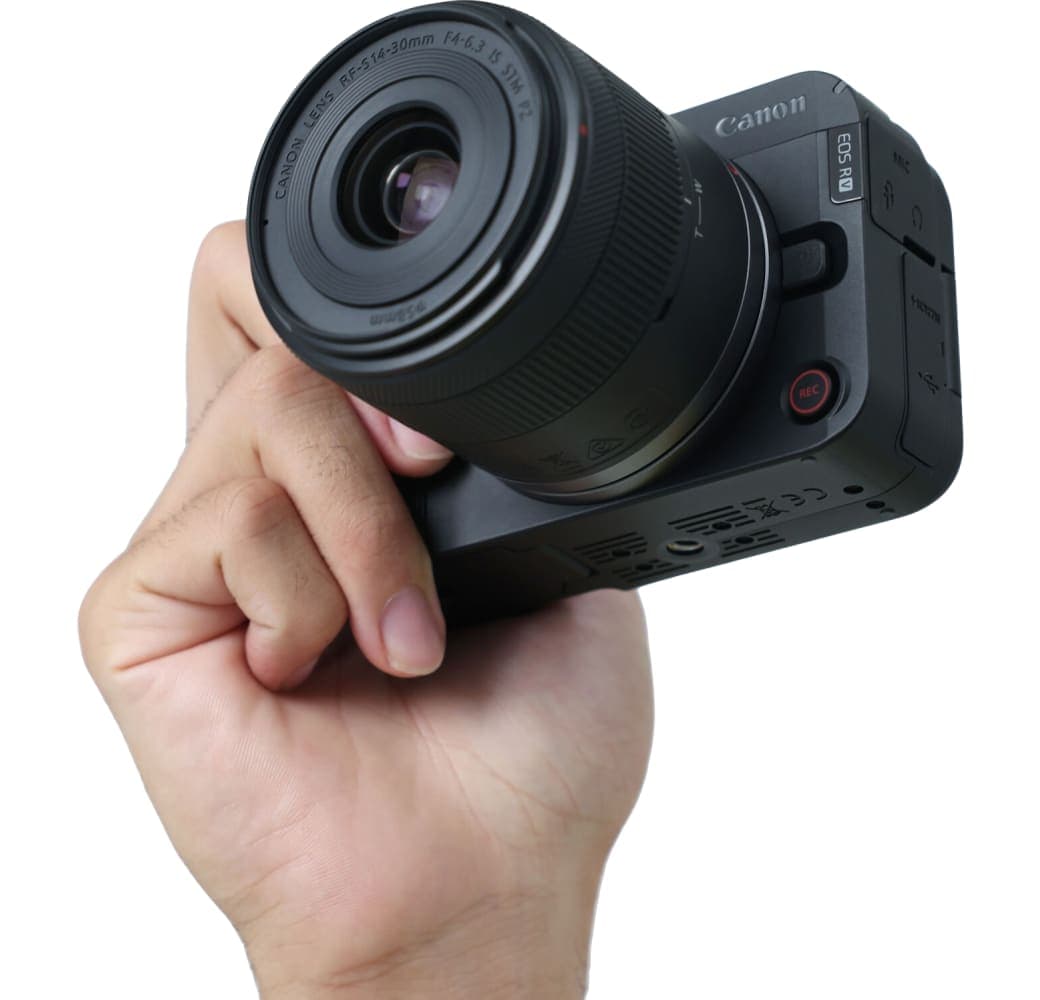 Negro Canon EOS R50 V + RF-S 14-30mm f/4-6.3 IS STM PZ.8