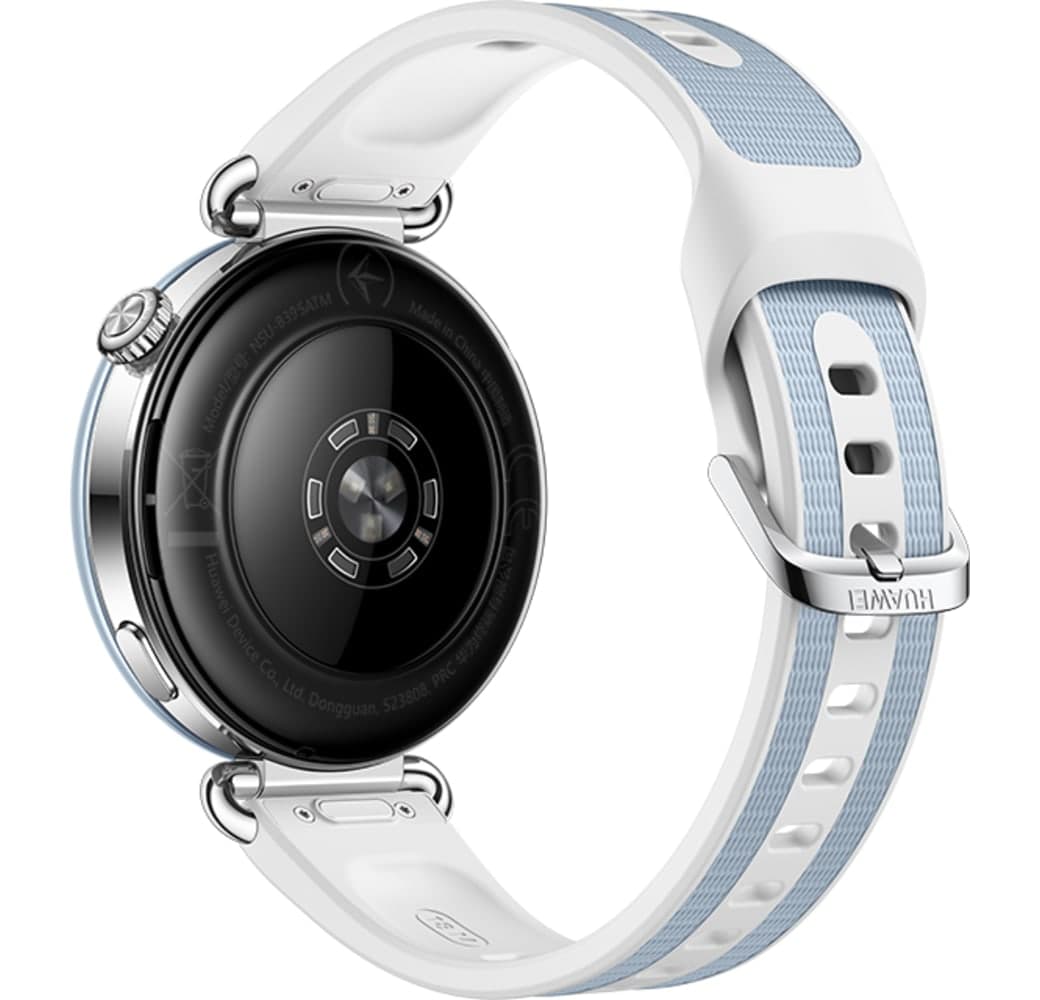Blau Huawei WATCH GT 7 Smartwatch, Edelstahl-Frontgehäuse, schwarze Kunststoffrückseite, 41 mm.4