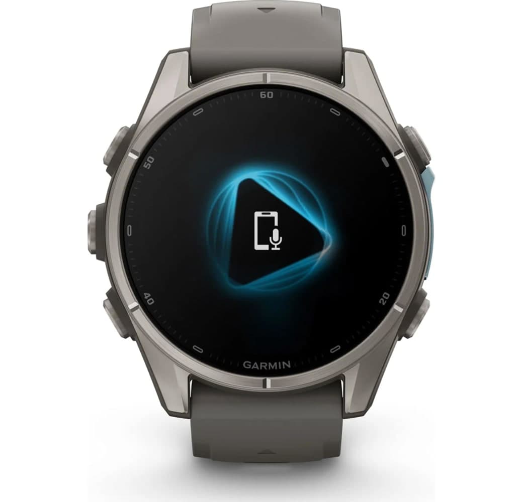 Kieselgrau Garmin Fenix 9 Smartwatch, Gehäuse aus faserverstärktem Polymer mit Titanlünette, 43 mm.6