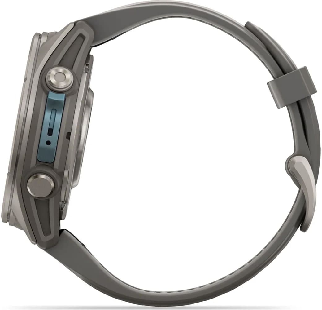 Kieselgrau Garmin Fenix 9 Smartwatch, Gehäuse aus faserverstärktem Polymer mit Titanlünette, 43 mm.11