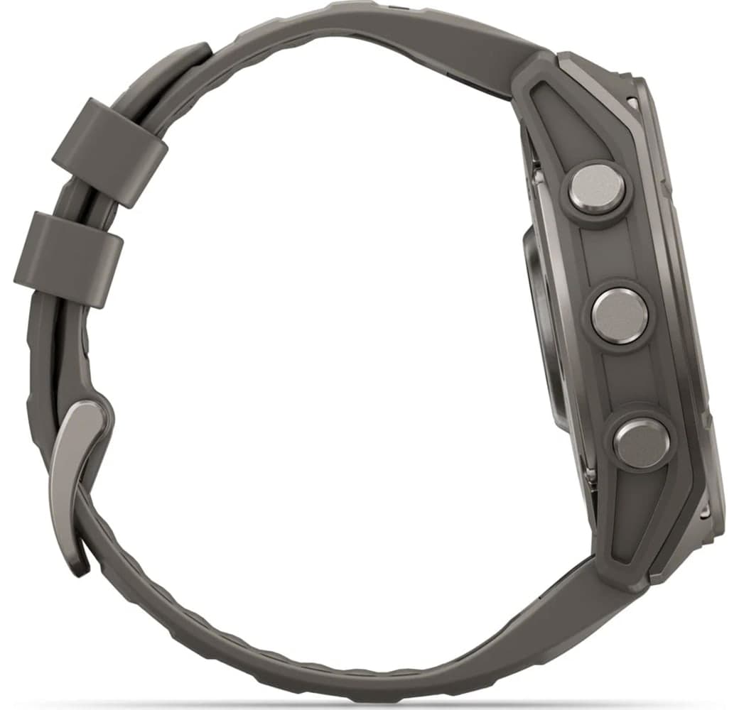 Kieselgrau Garmin Fenix 9 Smartwatch, Gehäuse aus faserverstärktem Polymer mit Titanlünette, 51 mm.5