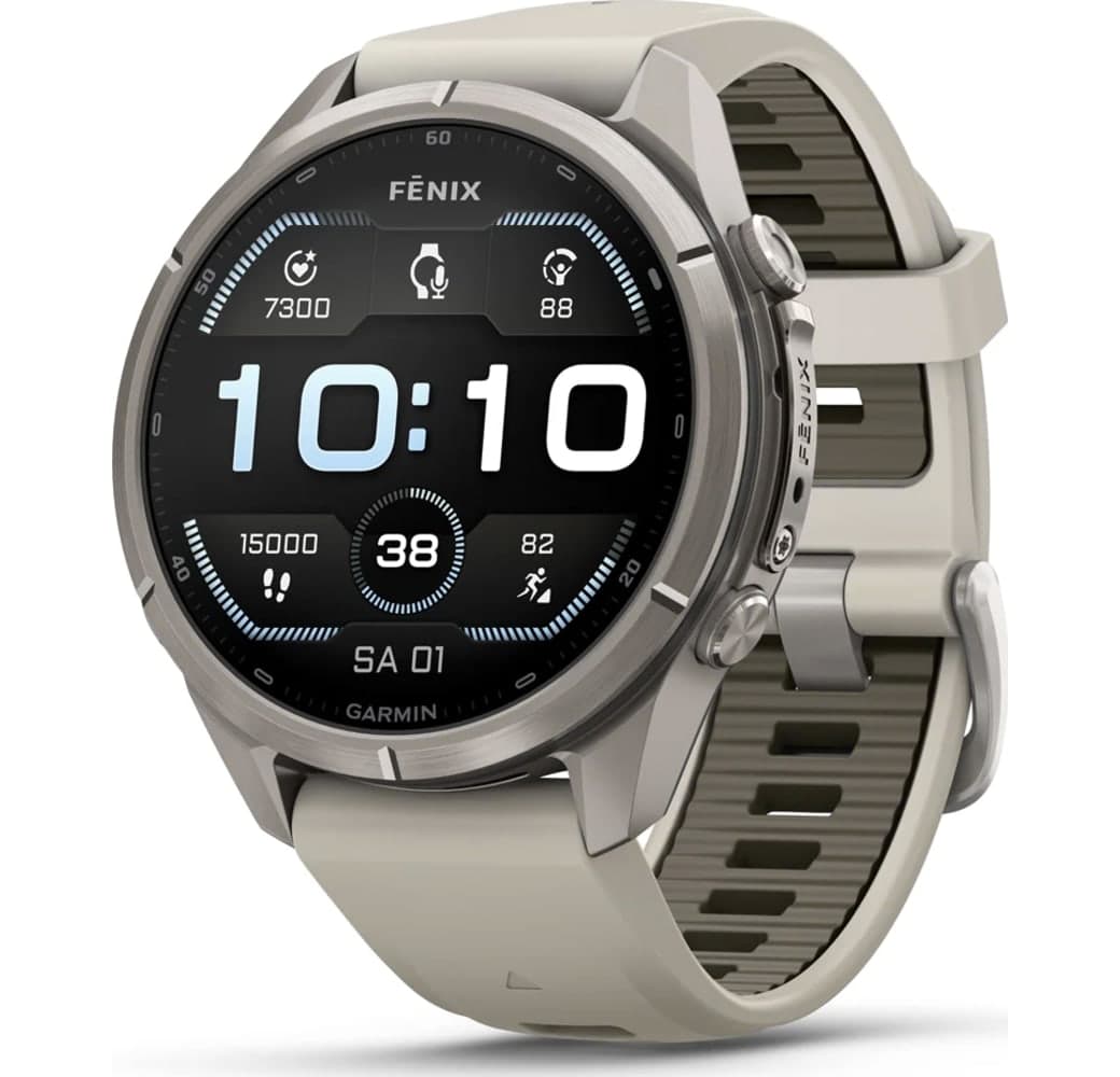 Grauer/Sandstein Garmin Fenix 9 Pro Smartwatch, Titangehäuse, 43 mm.1