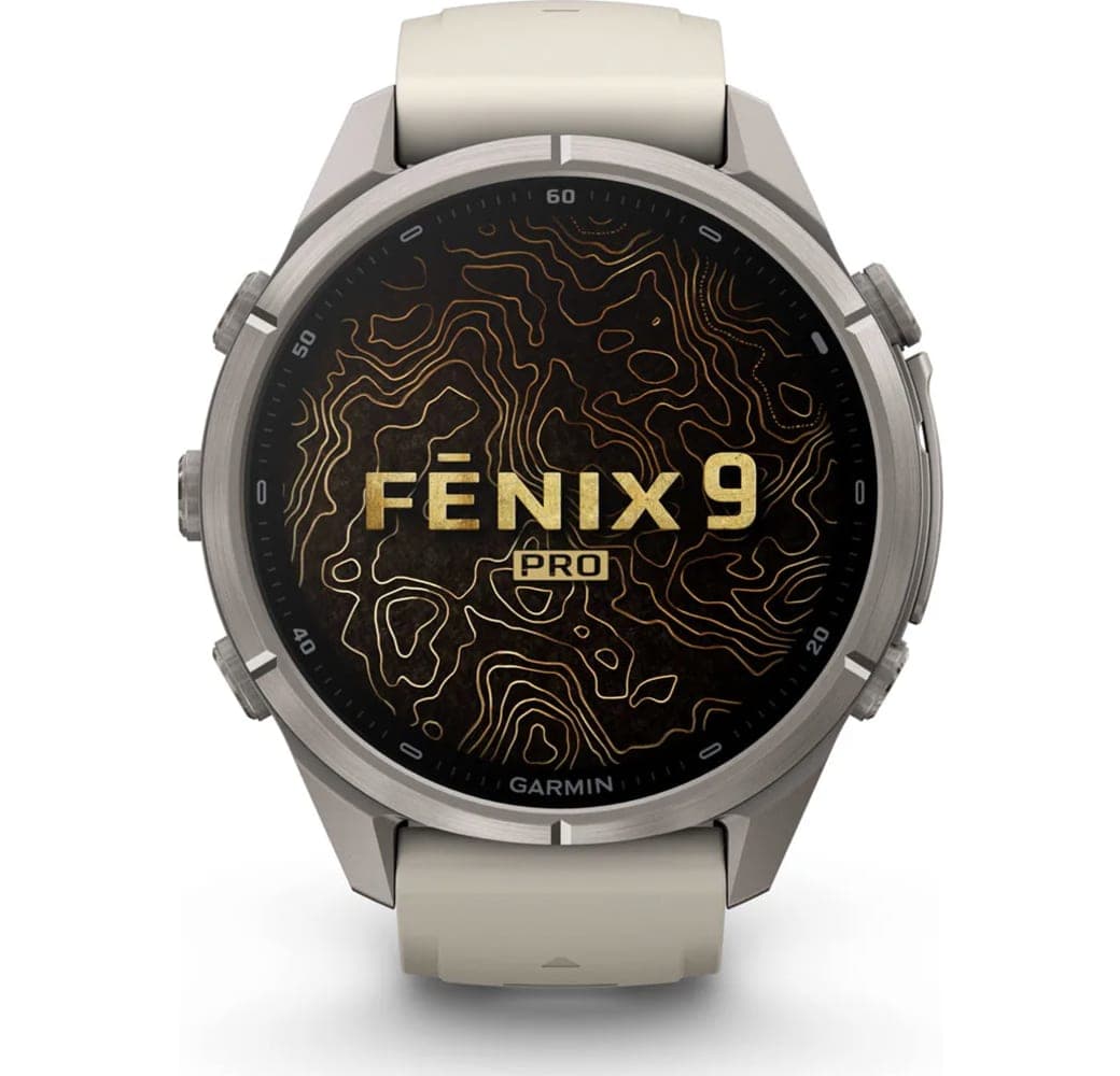 Grauer/Sandstein Garmin Fenix 9 Pro Smartwatch, Titangehäuse, 43 mm.2
