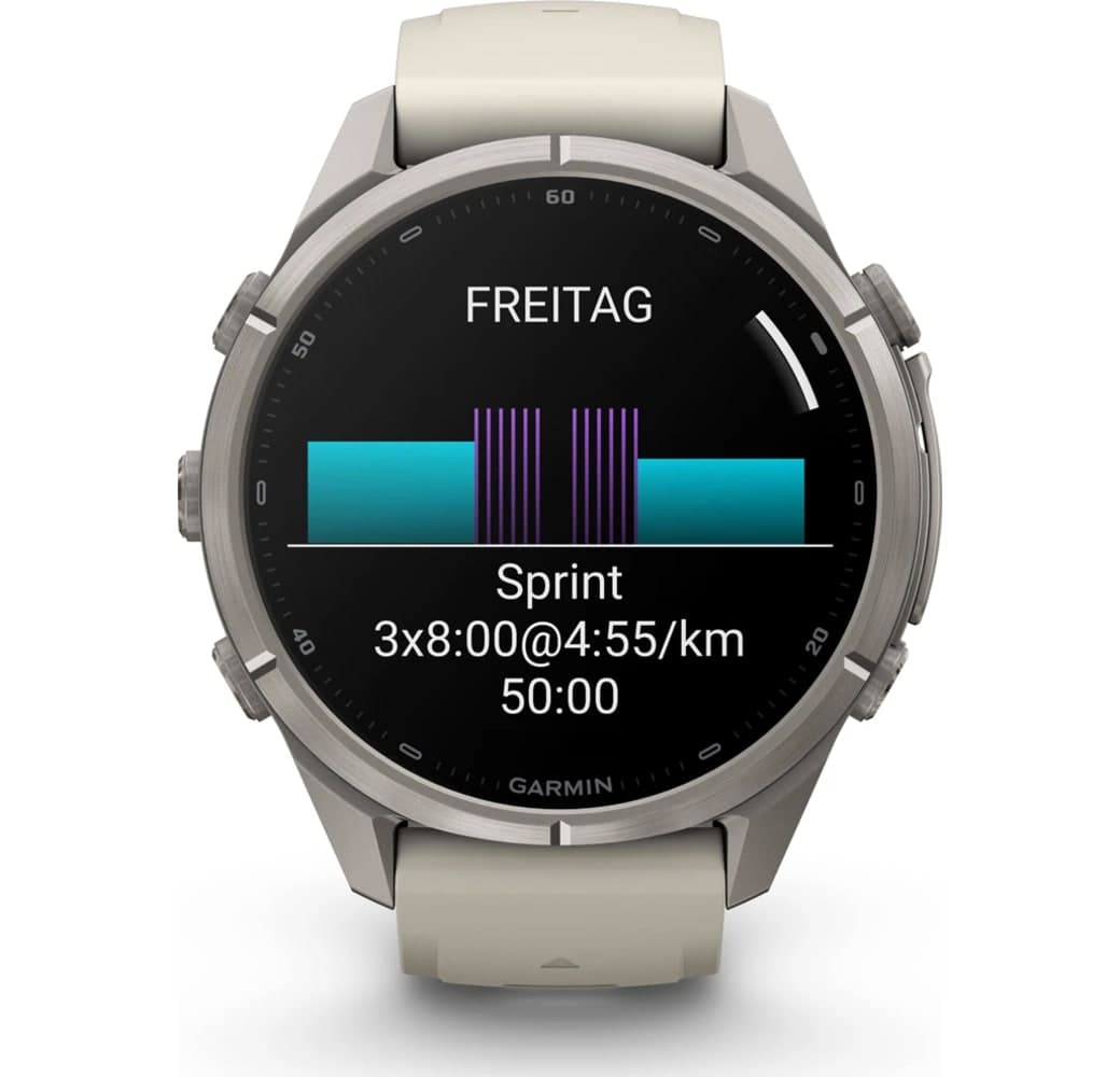 Grauer/Sandstein Garmin Fenix 9 Pro Smartwatch, Titangehäuse, 43 mm.9