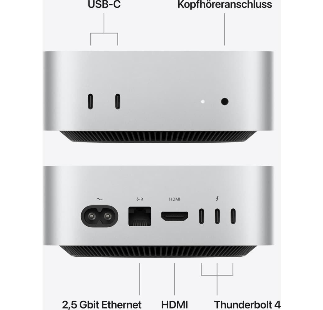 Silber Apple Mac mini Mini-PC – M6 12-Kern – 16 GB RAM – 512 GB SSD – Integrierte 12-Kern-GPU.4