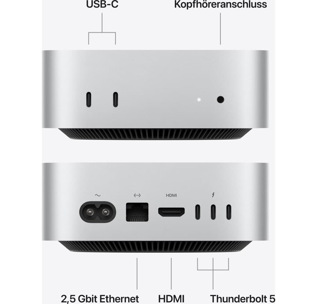 Silber Apple Mac mini Mini-PC – M5 Pro 15-Kern – 24 GB RAM – 512 GB SSD – Integrierte 16-Kern-GPU.4