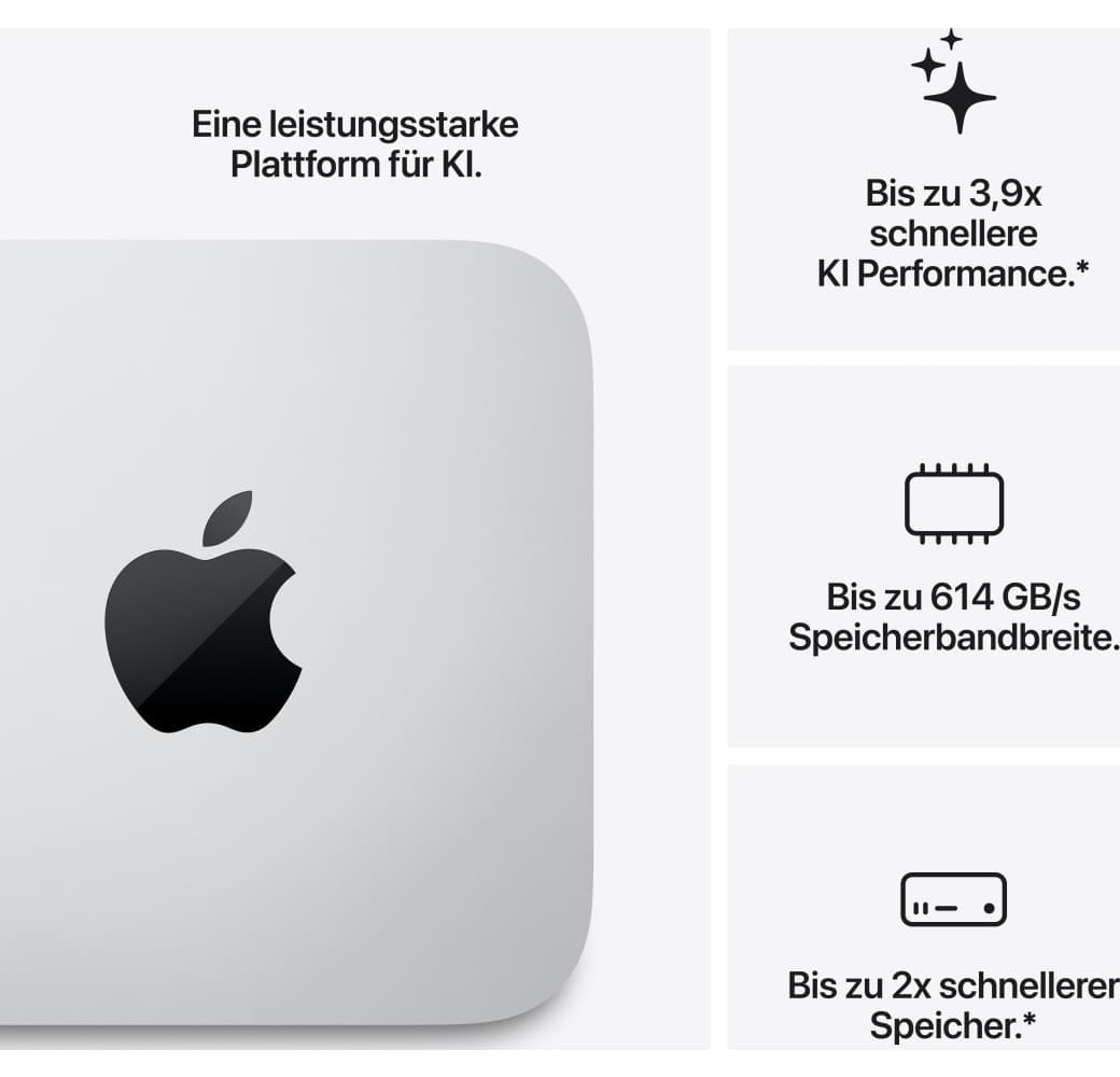 Silber Apple Mac Studio Desktop – M5 Max 18-Kern – 36 GB RAM – 512 GB SSD – Integrierte 32-Kern-GPU.3
