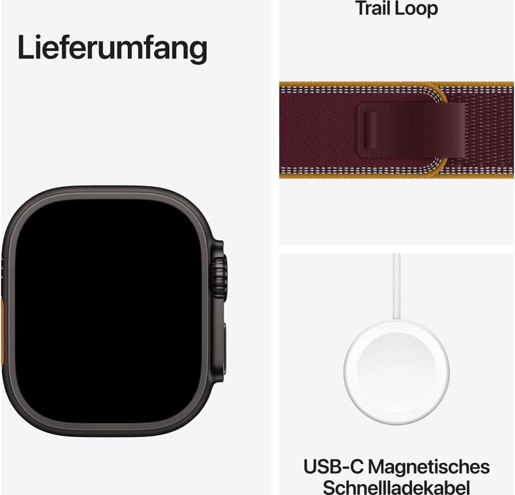 Burgund Apple Ultra 4 GPS + Cellular, Titangehäuse, Trail Loop M/L, 49 mm.3