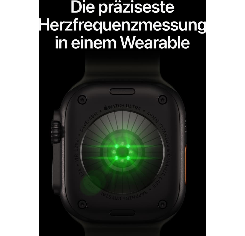 Durchscheinendes Grau Apple Ultra 4 GPS + Cellular, Titangehäuse, Ocean-Armband, 49 mm.4
