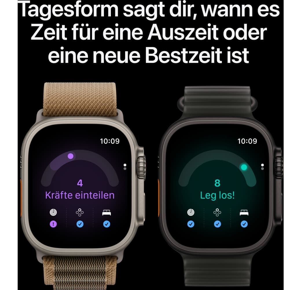 Durchscheinendes Grau Apple Ultra 4 GPS + Cellular, Titangehäuse, Ocean-Armband, 49 mm.5
