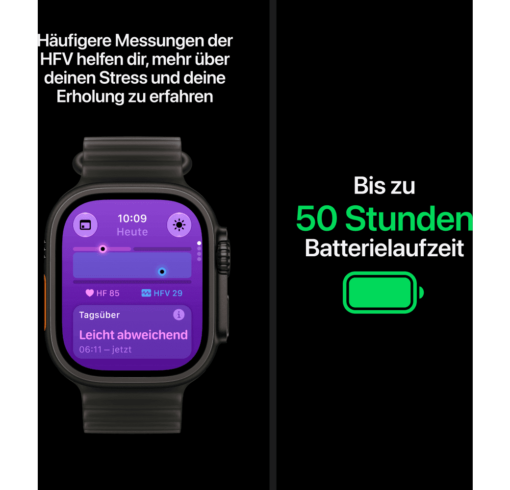 Durchscheinendes Grau Apple Ultra 4 GPS + Cellular, Titangehäuse, Ocean-Armband, 49 mm.6