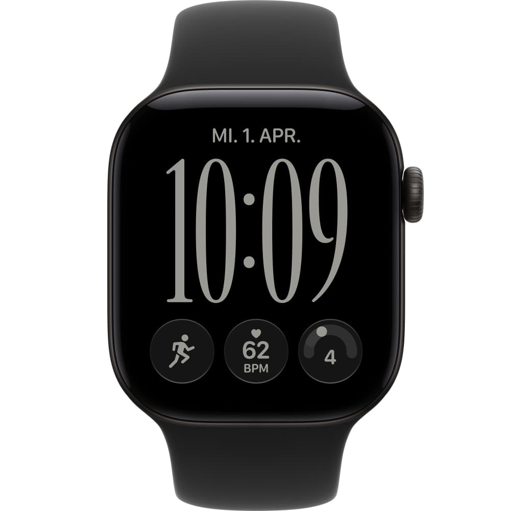 Schwarz Apple Series 12 GPS, Aluminiumgehäuse, Sportarmband S/M, 42 mm.2