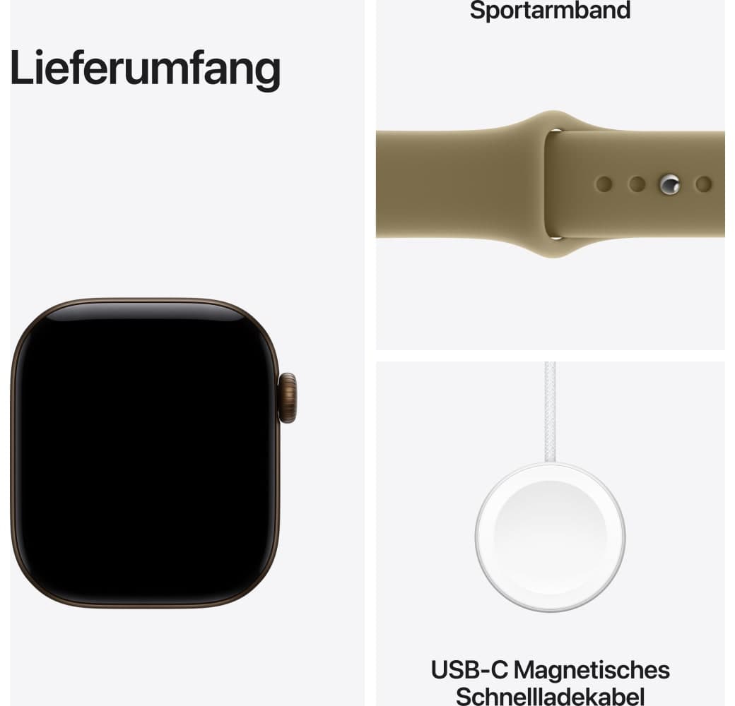 Olive Apple Series 12 GPS, Aluminiumgehäuse, Sportarmband M/L, 42 mm.3