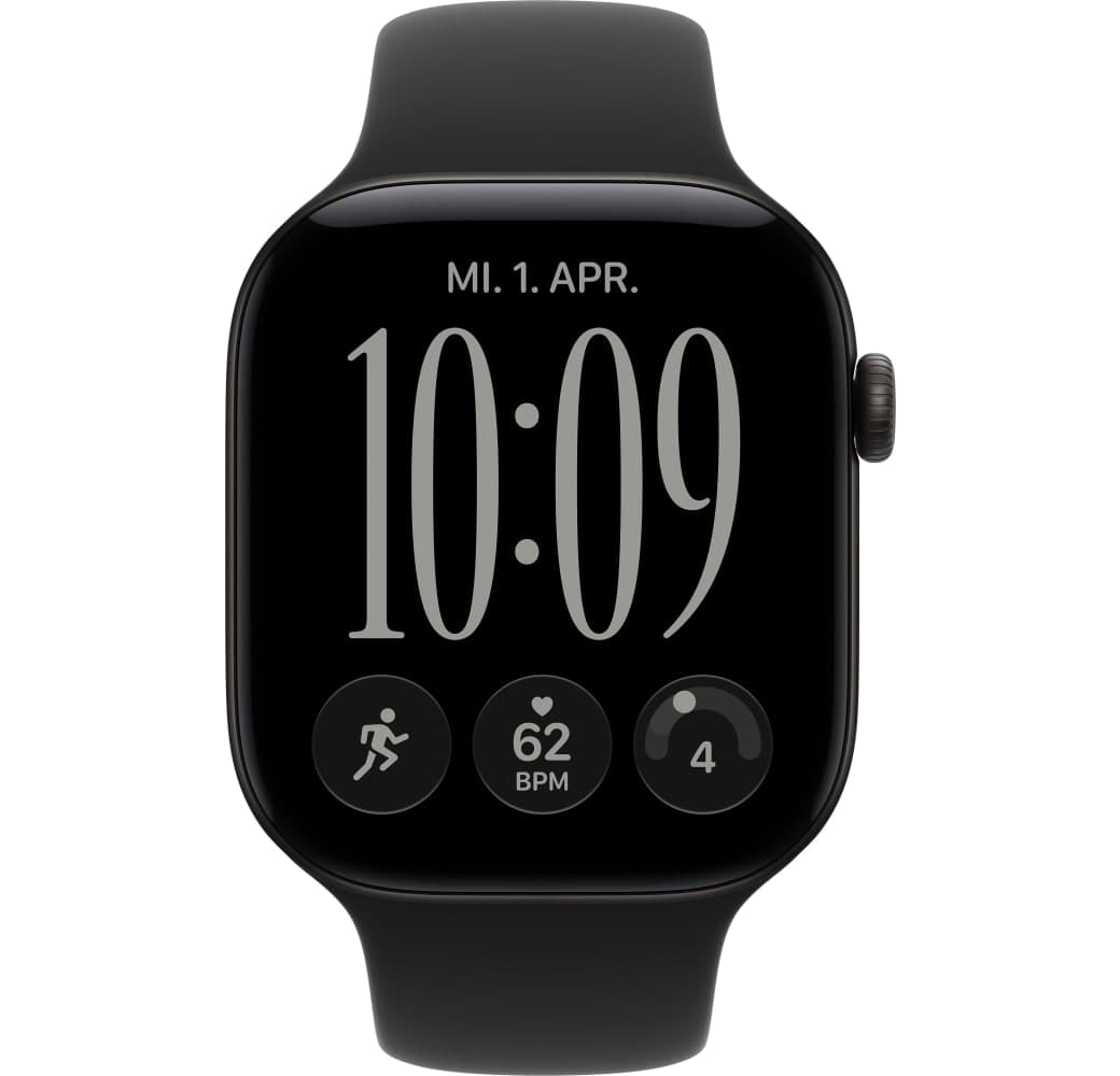 Schwarz Apple Series 12 GPS, Aluminiumgehäuse, Sportarmband M/L, 46 mm.2
