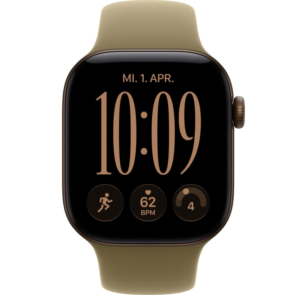 Olive Apple Series 12 GPS + Cellular, Aluminiumgehäuse, Sportarmband M/L, 42 mm.2