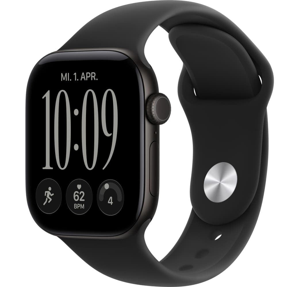 Schwarz Apple Series 12 GPS, Aluminiumgehäuse, Sportarmband S/M, 42 mm.1