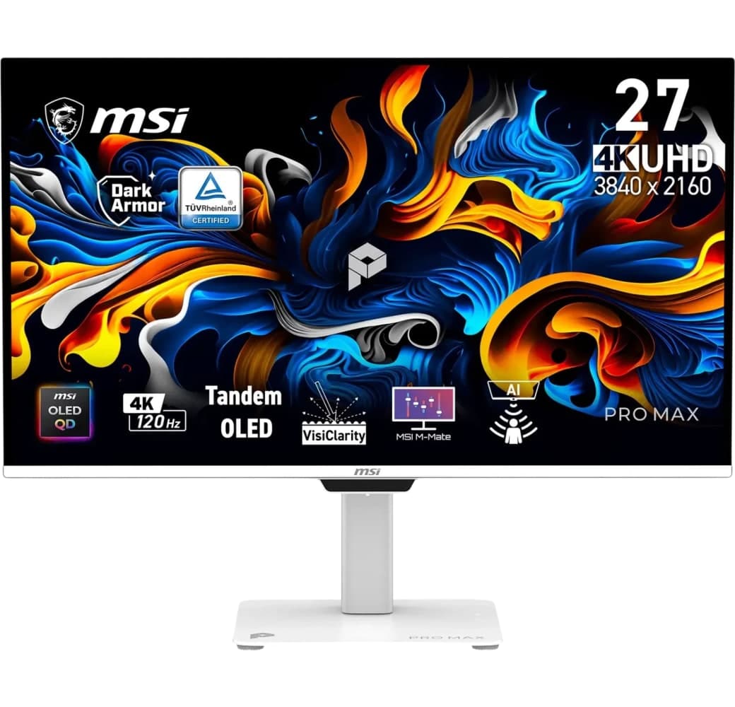 Weiß MSI PRO MAX 271UPXW12G Monitor – 27 Zoll – 4K UHD (3840 x 2160) – PROMAX271UPXW12G.1