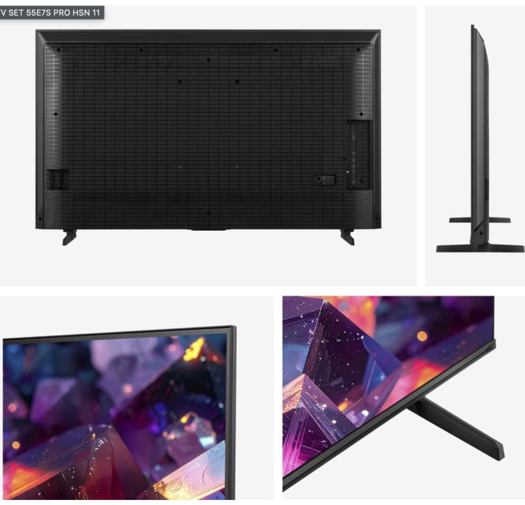 Schwarz Hisense 55E7S PRO - TV 55" QLED 4K.3