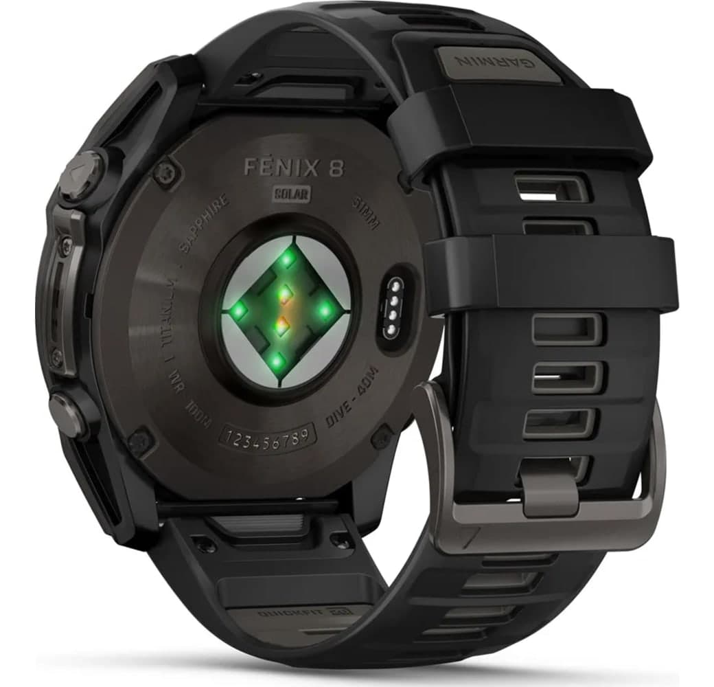 Graphit Garmin Fēnix® 8 Solar Smartwatch, Titangehäuse, 51 mm.6