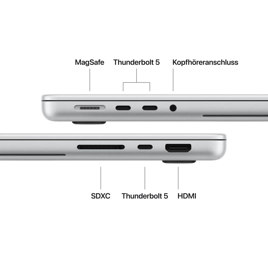 Silber Apple MacBook Pro 14" PROLED Laptop - M5 Max 18-Core - 36 GB - 2 TB SSD - 32-Core-CPU - Deutsch (QWERTZ).5