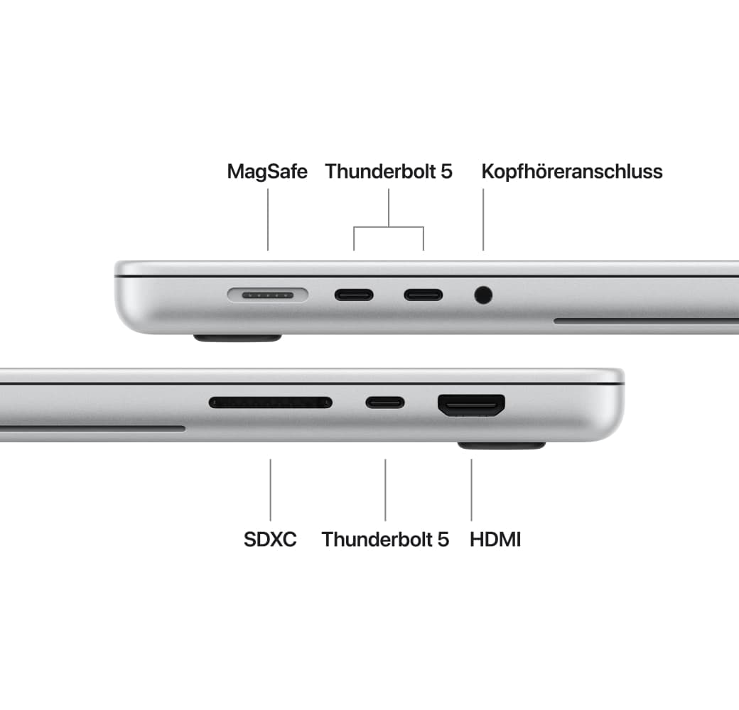 Silber Apple MacBook Pro 16" PROLED Laptop - M5 Pro 18-Core - 48 GB - 1 TB SSD - 20-Core-CPU - Deutsch (QWERTZ).5